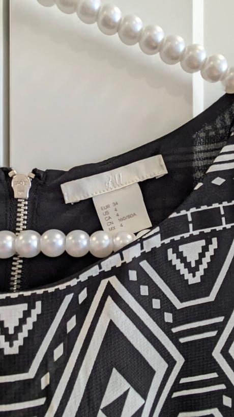 Ľahké čiernobiele vzorované šaty h&m, h&m,xs