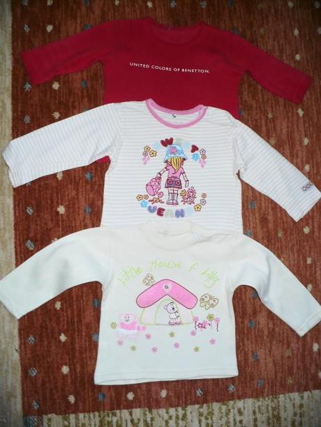 Tričká s dlhým rukávom - 3 kusy, 86/92, 86