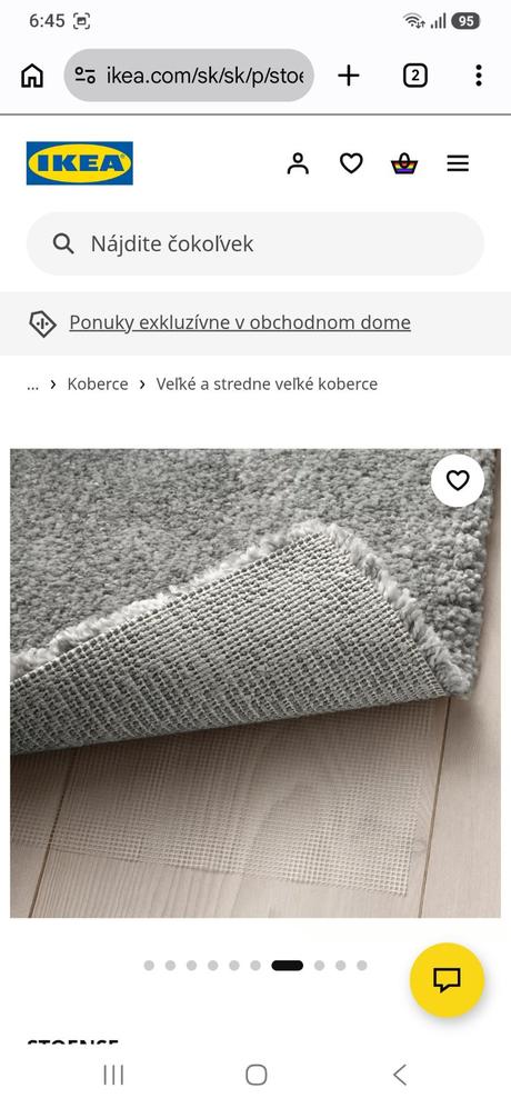 Sivý koberec stoense ikea,
