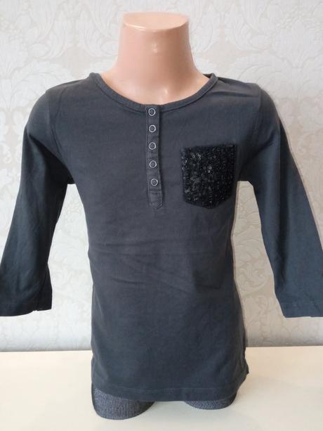 Dievčenské tričko s vreckom a flitrami (6-8 r.), pepperts,122