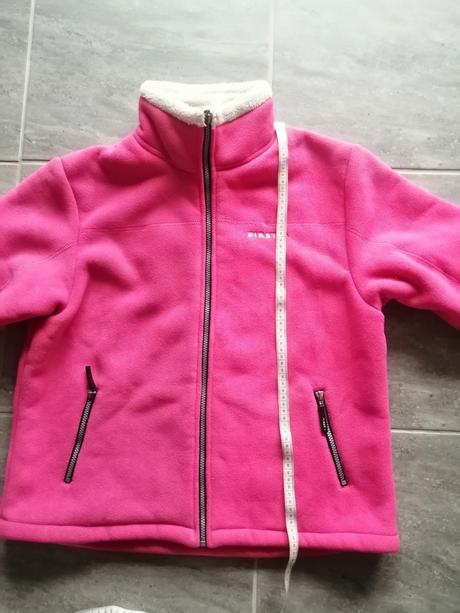 Ružová flísová bunda s kožušinou v176, 176