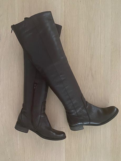 Hnedé kožené čižmy, 37