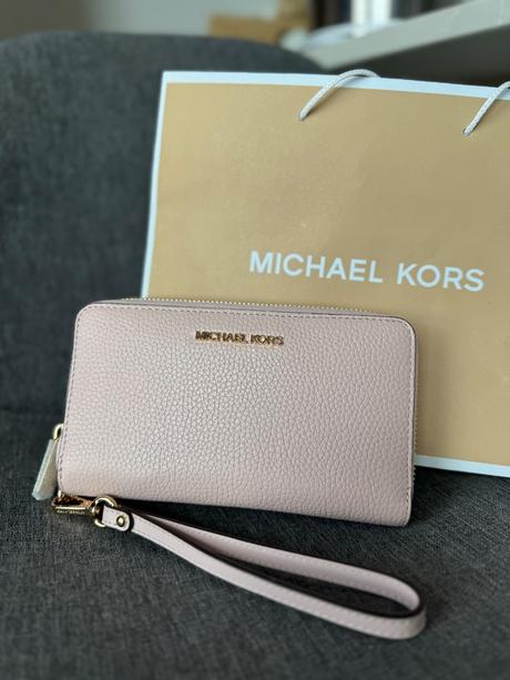 Michael kors kožená wristlet peňaženka, michael kors