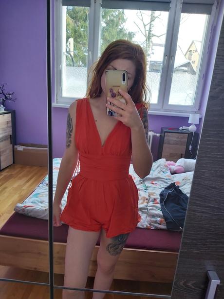 Oranžový overal., bershka,s