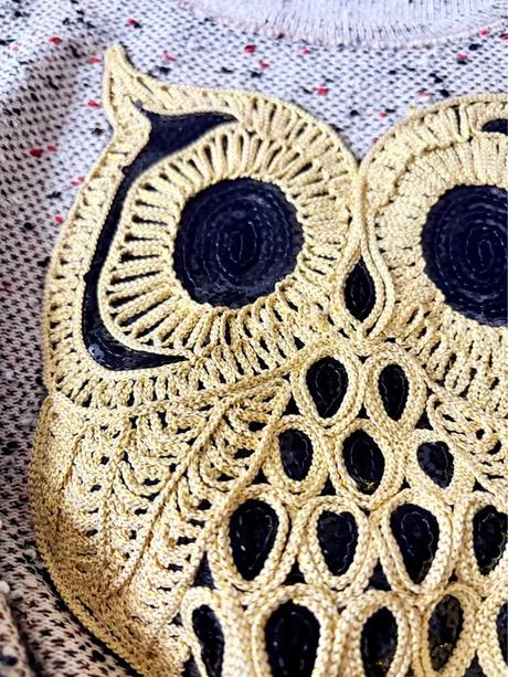 Elegantný sveter so sovičkou, s