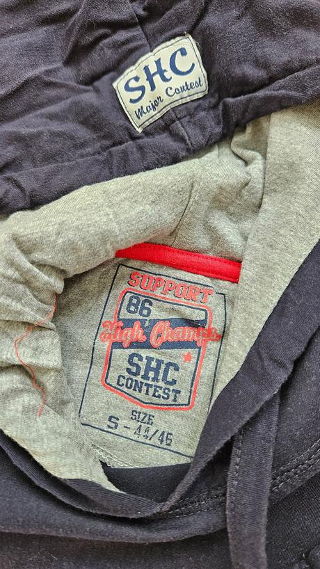 Modre tricko s kapucnou, bez rukavov, vel., s