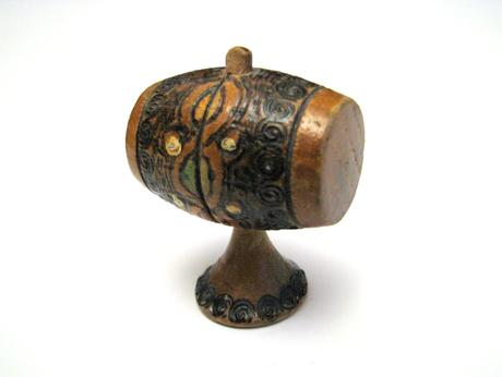 Mini vintage drevený sud - soška,