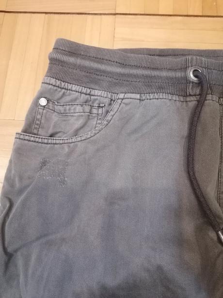 Khaki potrhané rifle na gumičku fsbn, fishbone,xl