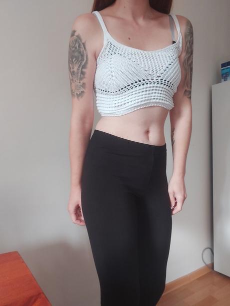 Biely crop top., sinsay,xs