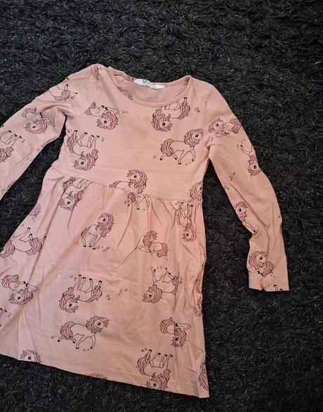 Ružové šaty, h&m,110