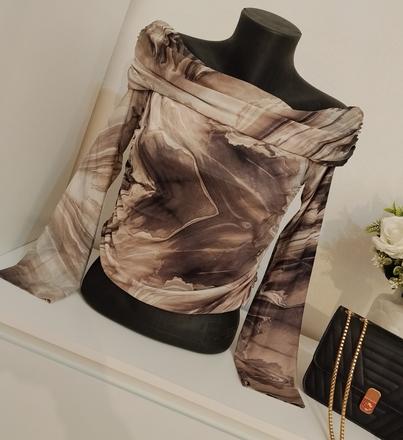 Mramorový off shoulder top bisou s project, 38 / 40 / l / m