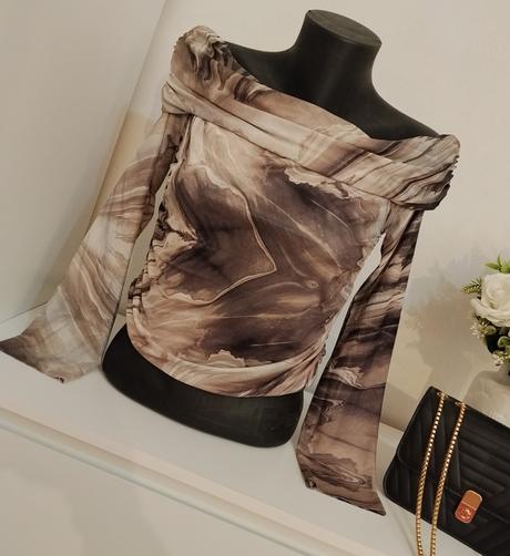 Mramorový off shoulder top bisou s project, 38 / 40 / l / m