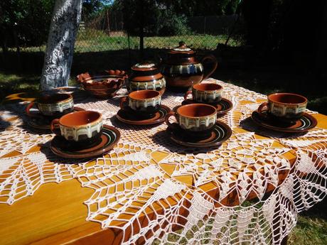 Bulharská keramika, sada kávičková,, 