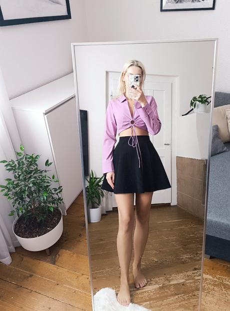 Zara fialová krátka košeľa, zara,m