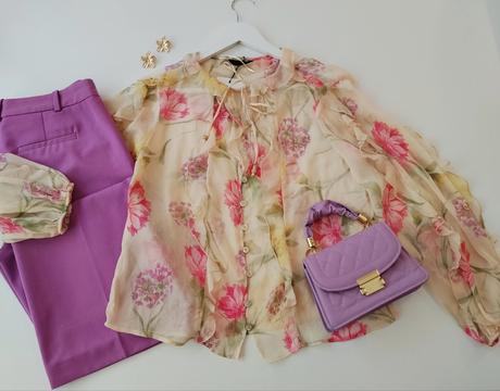 Zara romantická kvetinová blúzka s volánmi, zara,s