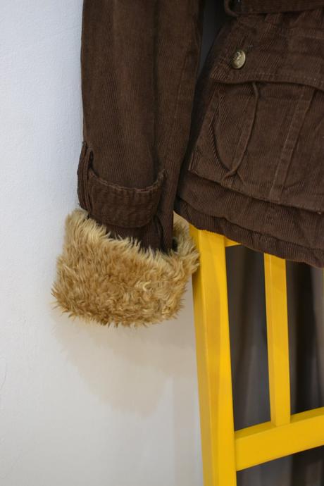 Hnedá menčestrová bunda 36, 36