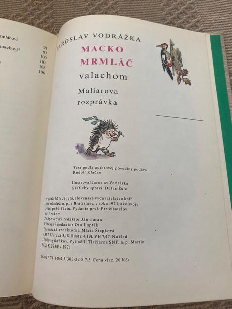 Macko mrmláč valachom jaroslav vodrážka 1974, 