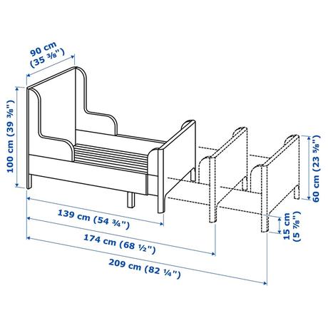 Rastúca postel bsunge (ikea) + matrac gratis, šírka (cm): 80,dĺžka (cm): 200