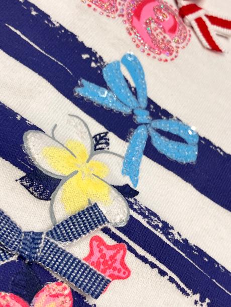 Dievčenské tričko pásikavé s masličkou (0-3 mes.), original marines,56