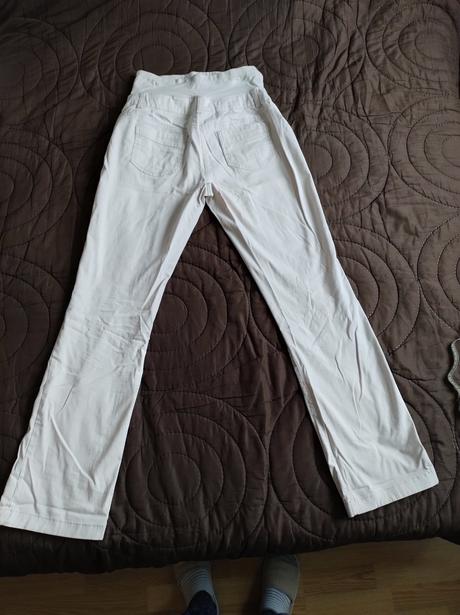 Krémové tehotenské nohavice, yessica,36