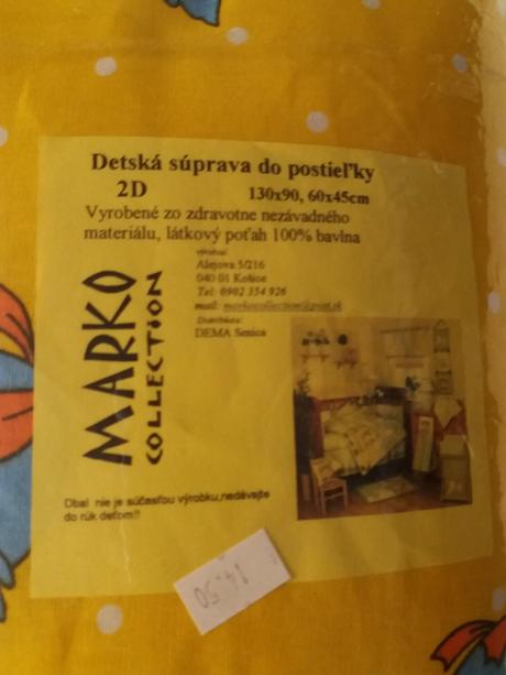 Obliečky do postieľky, šírka (cm): 90,dĺžka (cm): 130