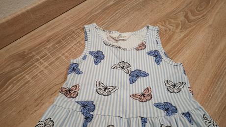 Šaty s motýlikmi, h&m,122