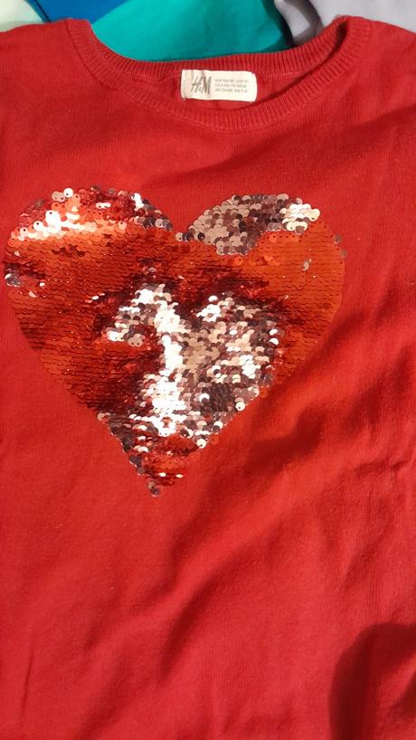 Červený svetrík, h&m,134