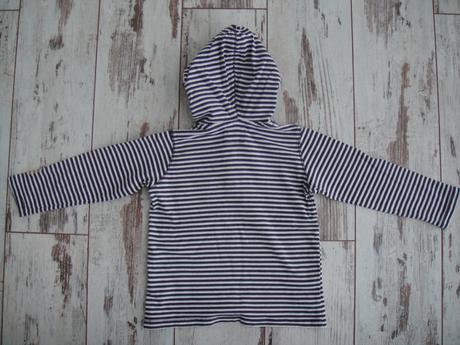 Mikina bielo- modrá pásiková s kapucňou, h&m,86