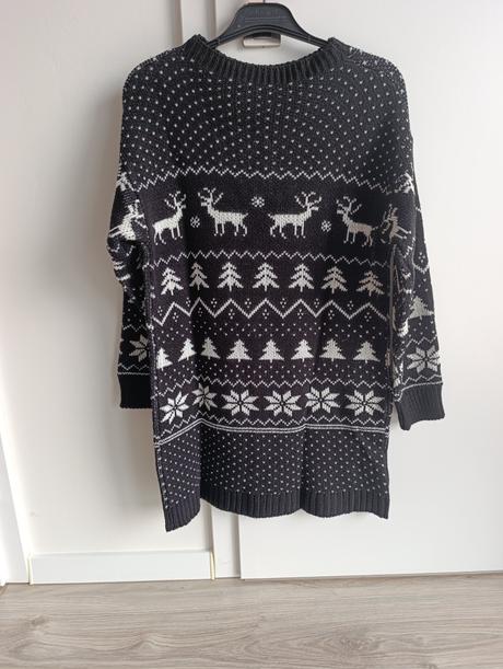 Dámsky čierny vianočný sveter, 