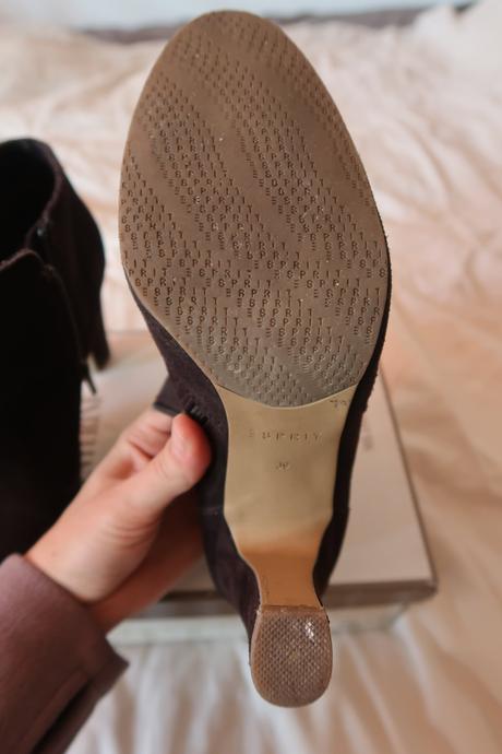 Kožené členkové topánky na podpätku, esprit,39