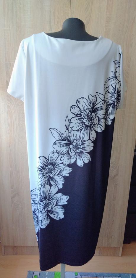 Elegantné čierno-biele plus-size šaty, bonprix,48
