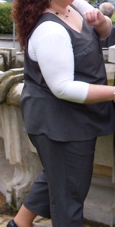 Tehotenské šaty, nohavice a vesta 48-52, xxxl