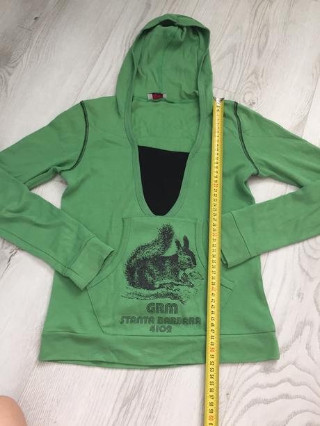 Zelená mikina s vevericou, xs