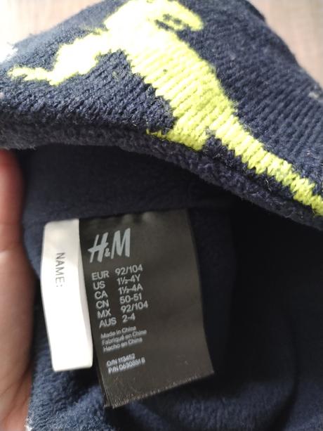 Zimna ciapka dinosaurus, h&m,92