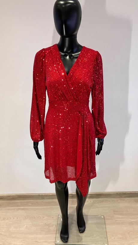 Flitrované elegantné šaty červené, l / m / s