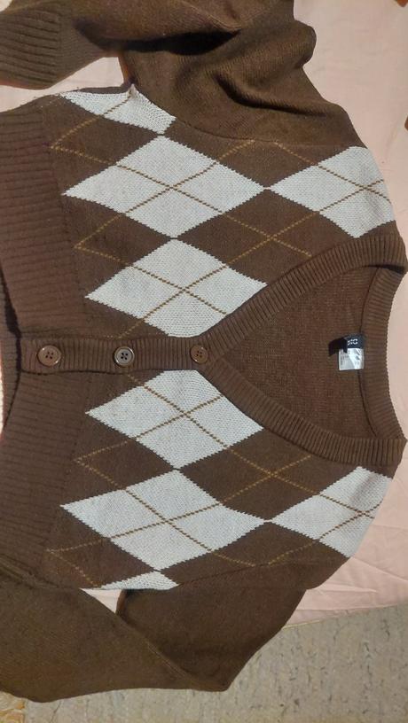 Dievcensky svetrik karovany, h&m,s