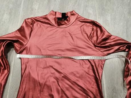 Medeno ružové jedinečné lesklé pružné šaty vs-m, m