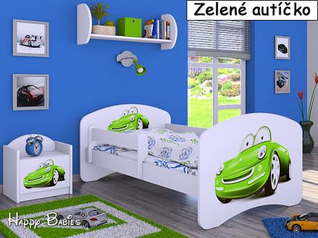 Detská postieľka happy 140x70 cm farebná+ matrac, šírka (cm): 70,dĺžka (cm): 140