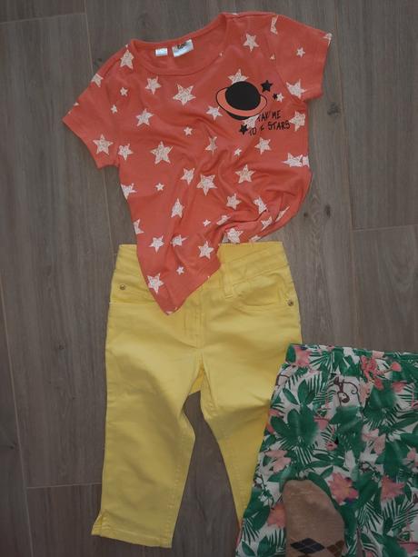 Letný balík kratasy, trojstvrtaky, tricko, 122–134