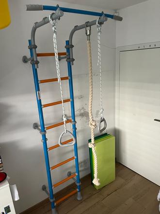 Detské rebriny wallbarz s hrazdou a príslušenstvom, 