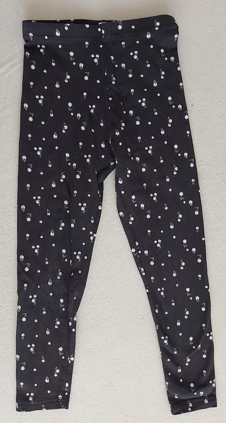 Legíny čierne s bielymi kvietkami 116, dopodopo,116