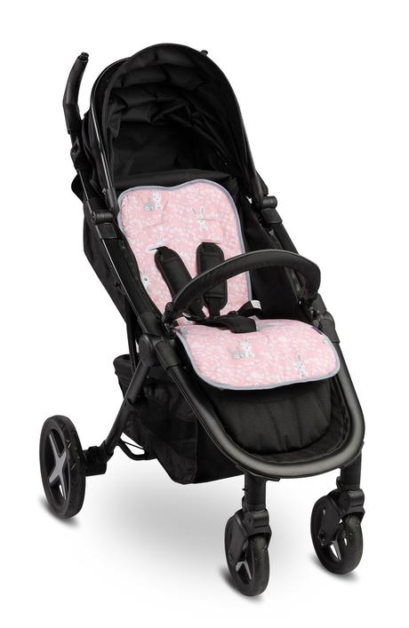 Sensillo podložka do kočíka basic minky ružové zaj,