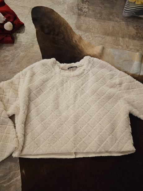 Huňatý croptop zara l, zara,l