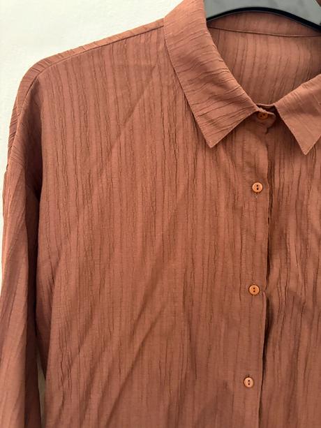 Čokoládovo hnedá oversize košeľa, m