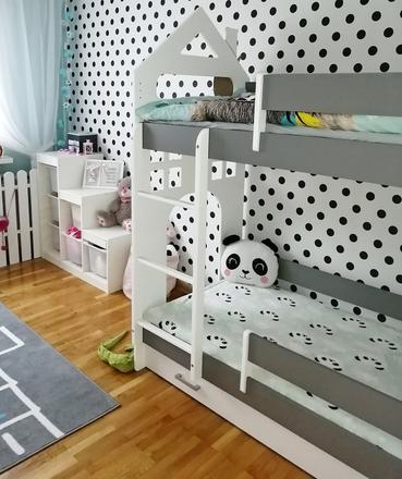 Poschodová posteľ dom ii, sivá - rozmer 160x80 cm, šírka (cm): 80,dĺžka (cm): 160