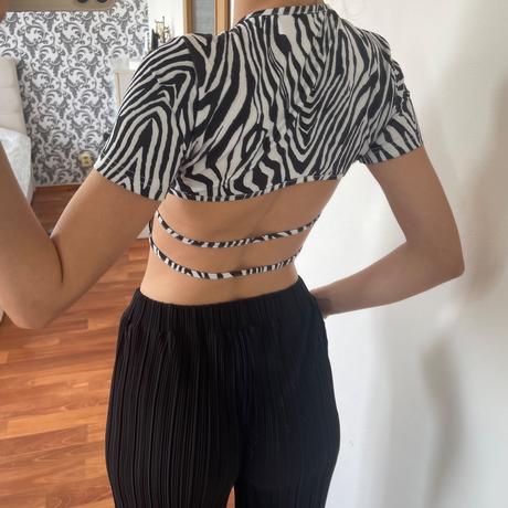 Crop top so vzorom, xs