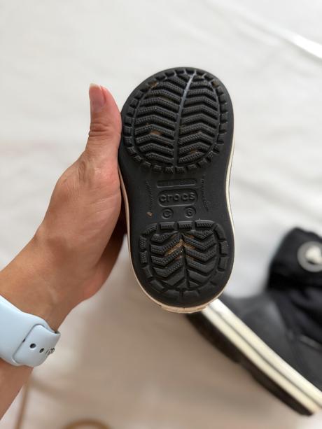 Čierne detské snehule crocs na suchý zips, crocs,22