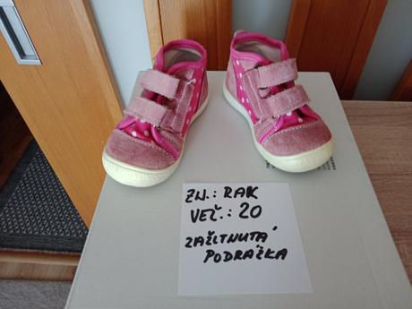Dievčenské tenisky zn.rak veľ.20, rak,20