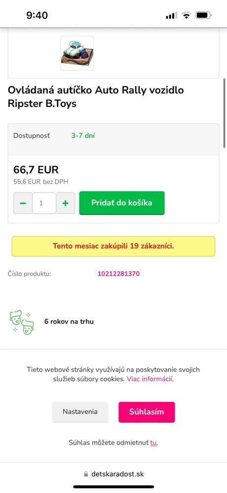 Auto na diaľkové ovládanie 1-4 roky,