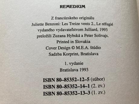 Trinásť vetrov 2-prvé vyd.1993,